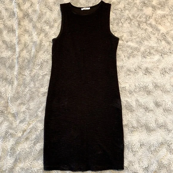 Zara | Dresses | Zara Black Cotton Fitted Midi Dress | Poshmark